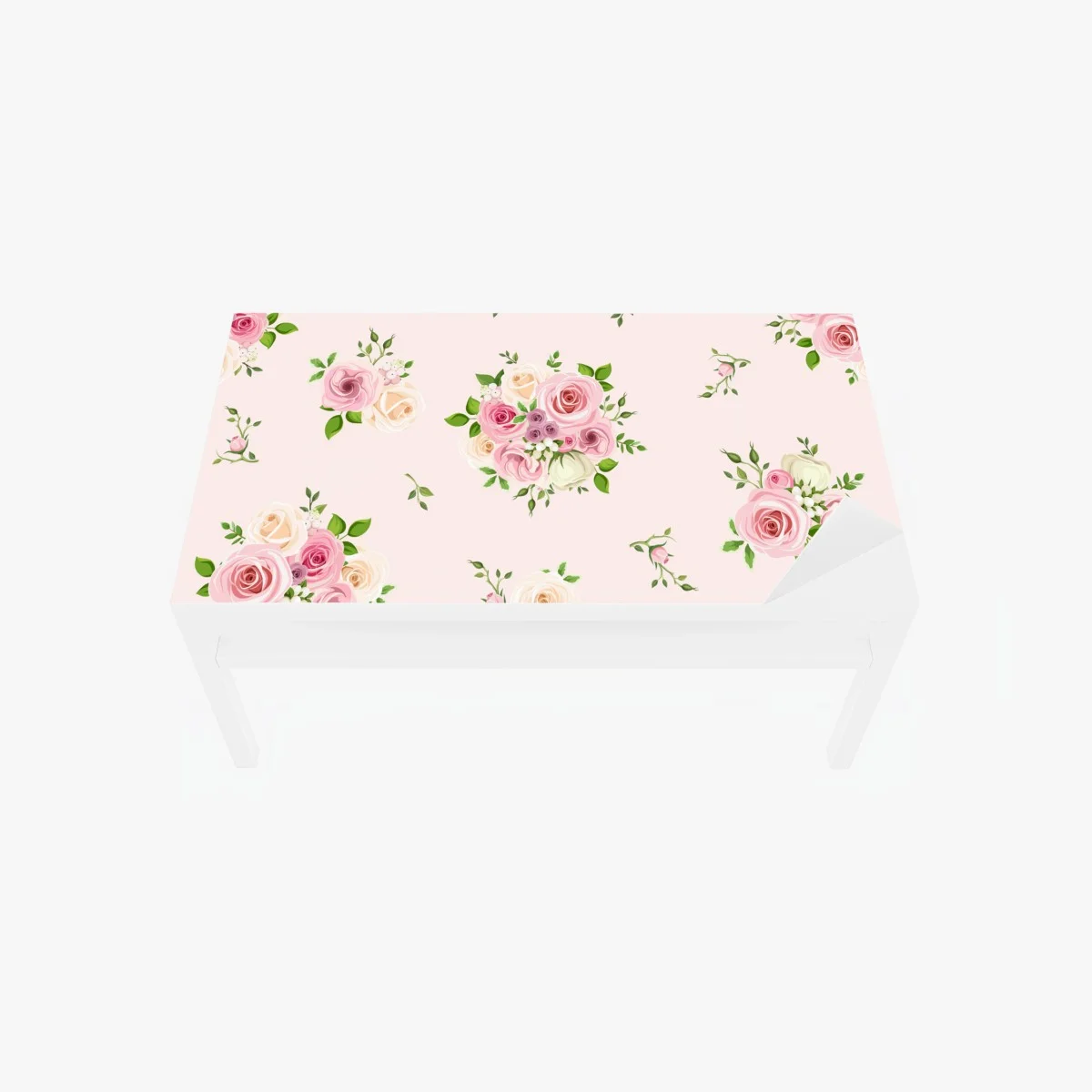 Table & desk veneer delicate pink rose bouquet pattern • Wallissimo® Table & desk veneer delicate pink rose bouquet pattern • Wallissimo®