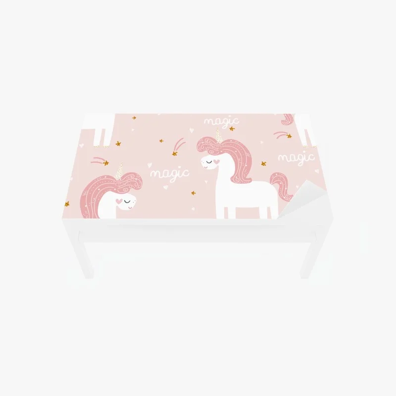 Table & desk veneer magical pink unicorn pattern