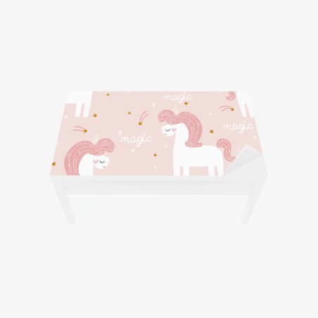 Table & desk veneer magical pink unicorn pattern • Wallissimo®