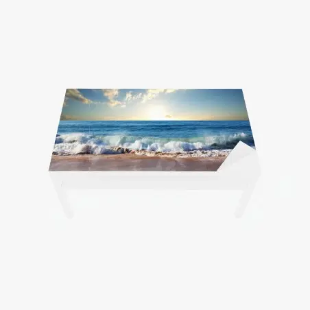 Table & desk veneer tranquil sunset at the beach • Wallissimo®