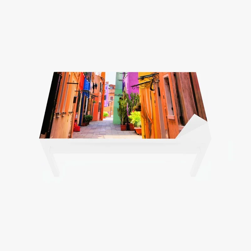 Table & desk veneer vibrant coastal alleyway