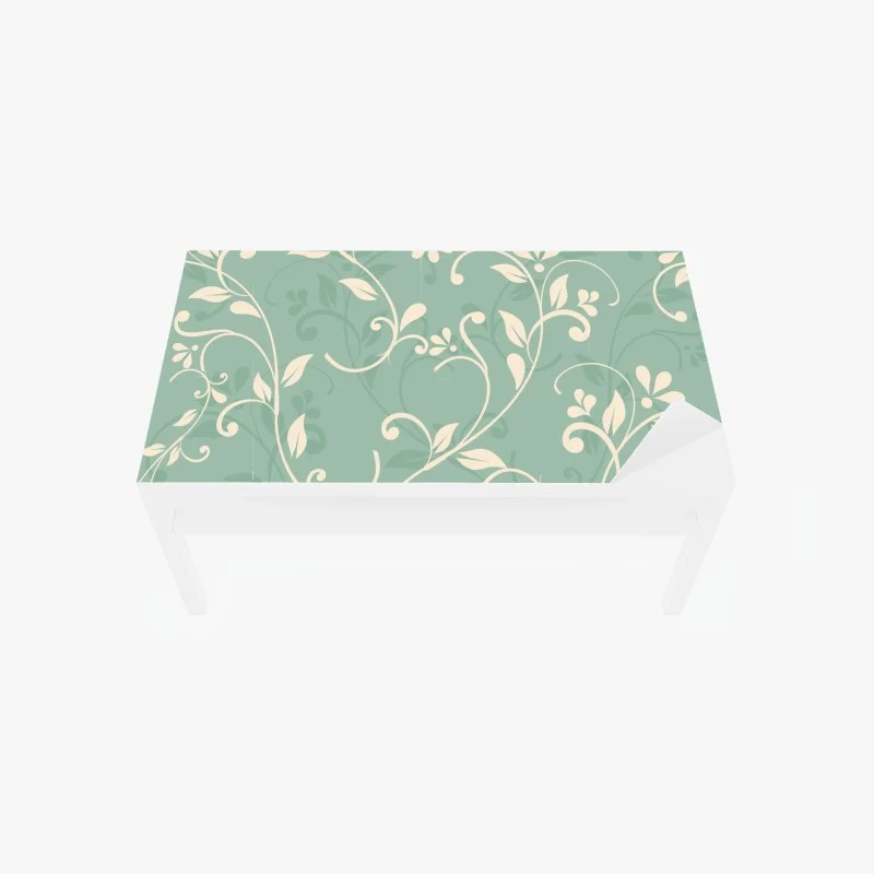 Table & desk veneer mint floral vintage pattern