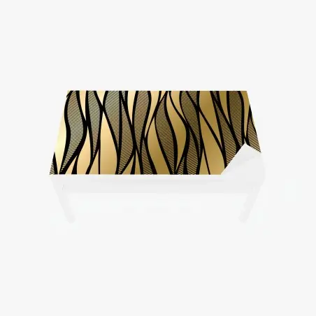 Table & desk veneer luxury gold abstract wave pattern • Wallissimo®