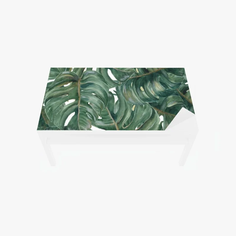 Table & desk veneer lush monstera watercolor leaves