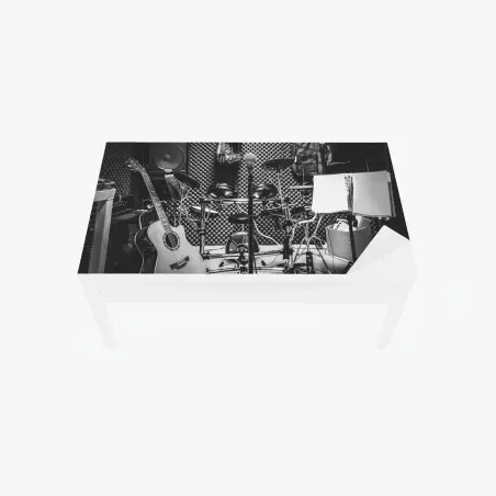 Table & desk veneer monochrome music studio corner • Wallissimo®