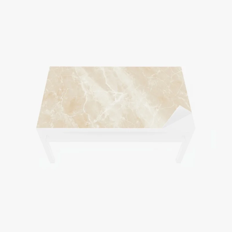 Table & desk veneer beige marble texture with white veining
