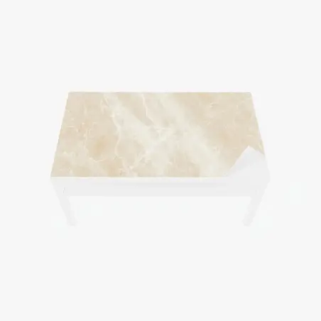 Table & desk veneer beige marble texture with white veining • Wallissimo®