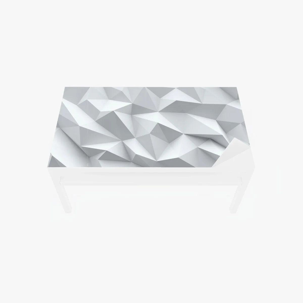 Table & desk veneer white three-dimensional low-poly geometric pattern • Wallissimo® Table & desk veneer white three-dimensional low-poly geometric pattern • Wallissimo®