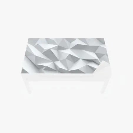 Table & desk veneer white three-dimensional low-poly geometric pattern • Wallissimo®