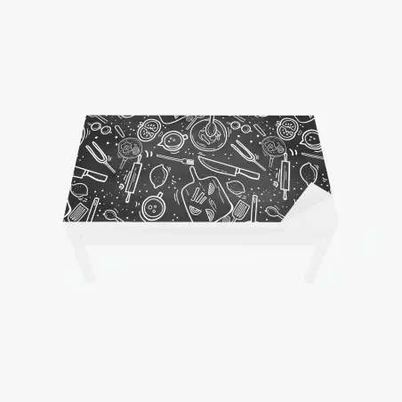 Table & desk veneer kitchen chalkboard doodle pattern • Wallissimo®
