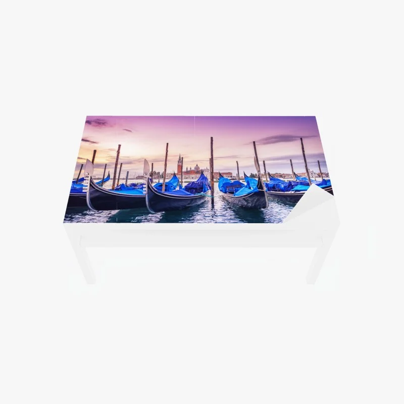 Table & desk veneer Venice gondolas at sunset
