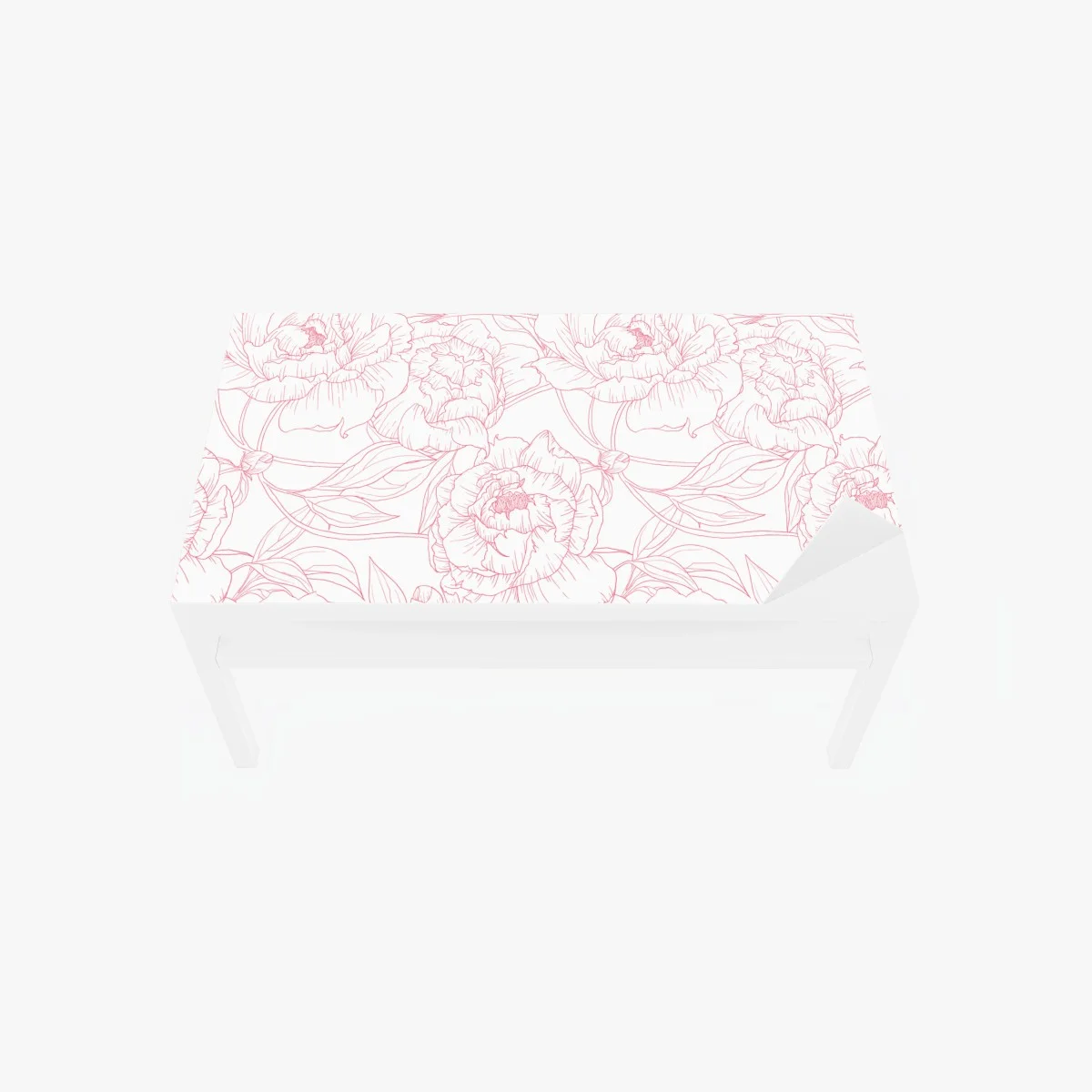 Table & desk veneer delicate pink peony line art pattern ⁕ Wallissimo® Table & desk veneer delicate pink peony line art pattern ⁕ Wallissimo®