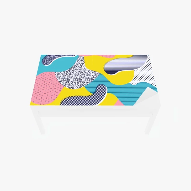 Table & desk veneer playful abstract memphis pattern