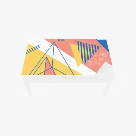 Table & desk veneer pastel geometric shapes composition • Wallissimo®