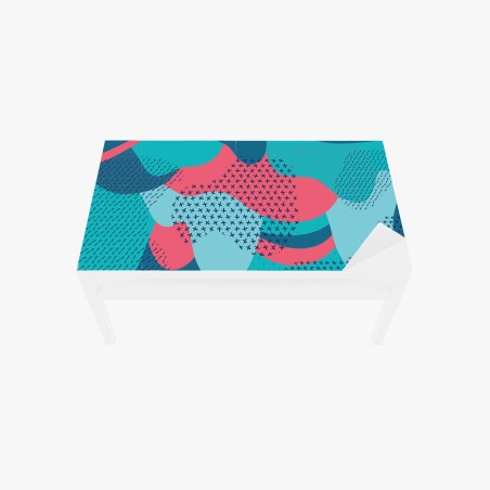Table & desk veneer playful turquoise abstract pattern • Wallissimo®