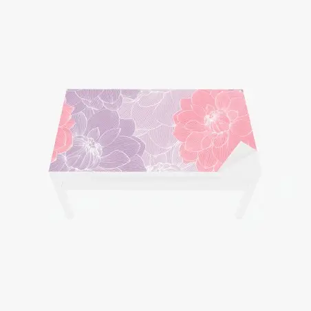Table & desk veneer soft pastel floral bloom pattern • Wallissimo®