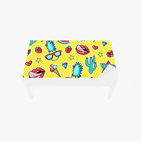 Table & desk veneer bright pop art sticker pattern • Wallissimo®