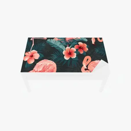 Table & desk veneer tropical pink flamingo pattern • Wallissimo®