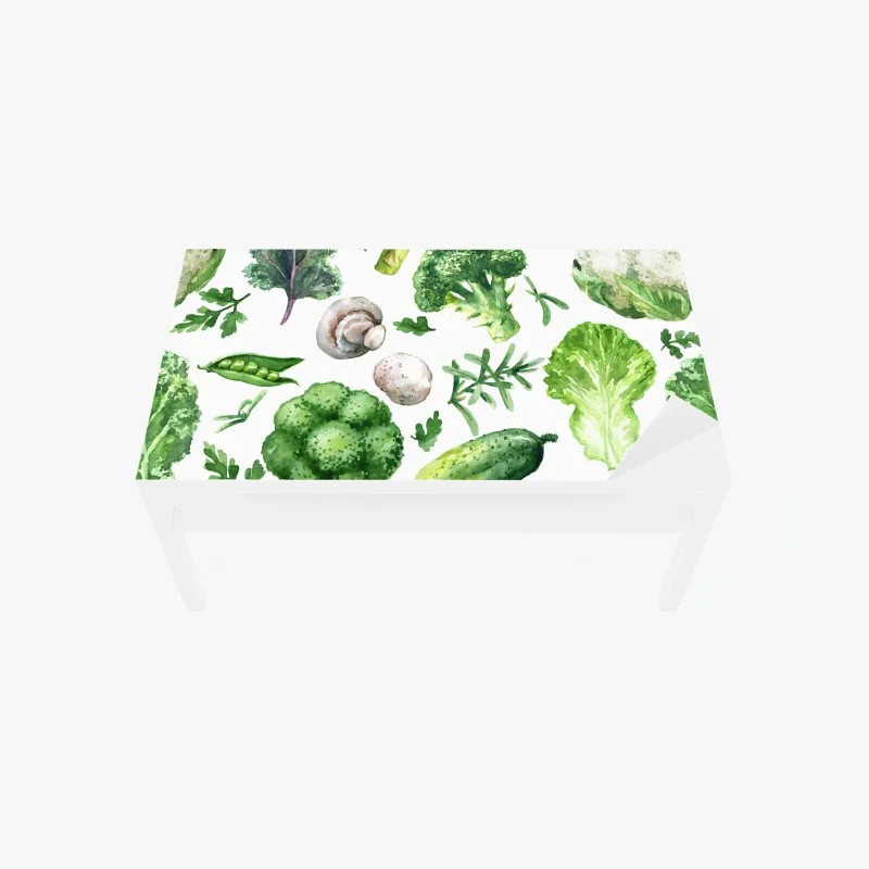 Table & desk veneer watercolor greens seamless pattern