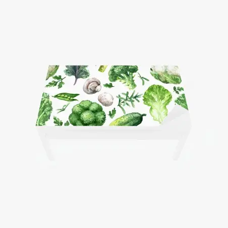 Table & desk veneer watercolor greens seamless pattern • Wallissimo®