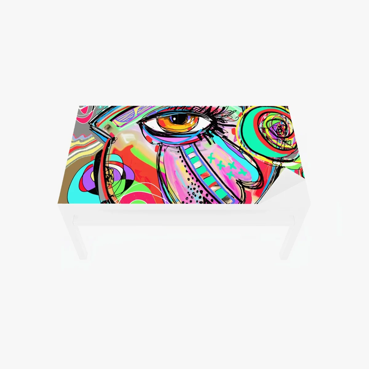 Table & desk veneer vibrant abstract eye portrait ⁕ Wallissimo® Table & desk veneer vibrant abstract eye portrait ⁕ Wallissimo®