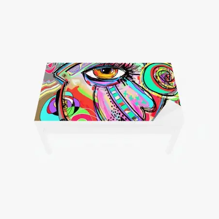 Table & desk veneer vibrant abstract eye portrait • Wallissimo®