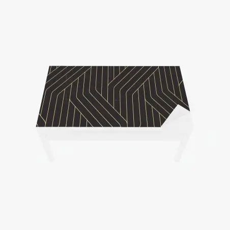 Table & desk veneer geometric art deco pattern with gold lines • Wallissimo®