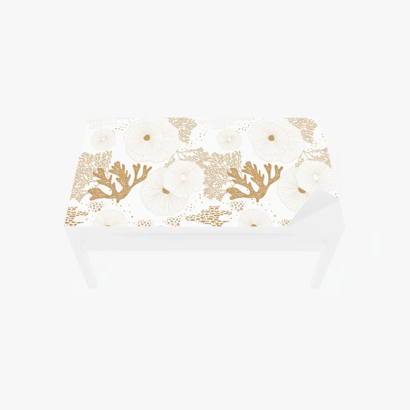 Table & desk veneer delicate golden coral pattern