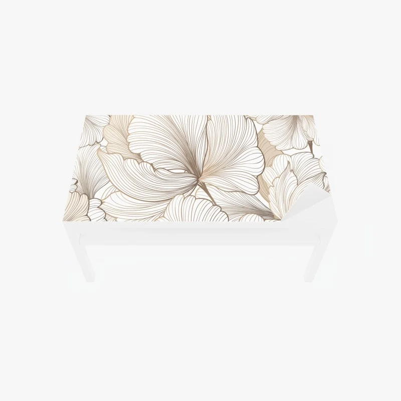 Table & desk veneer delicate beige floral illustration