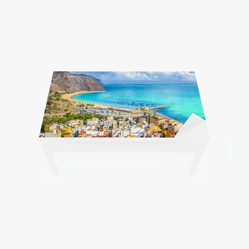 Table & desk veneer Las Teresitas beach panorama, Tenerife