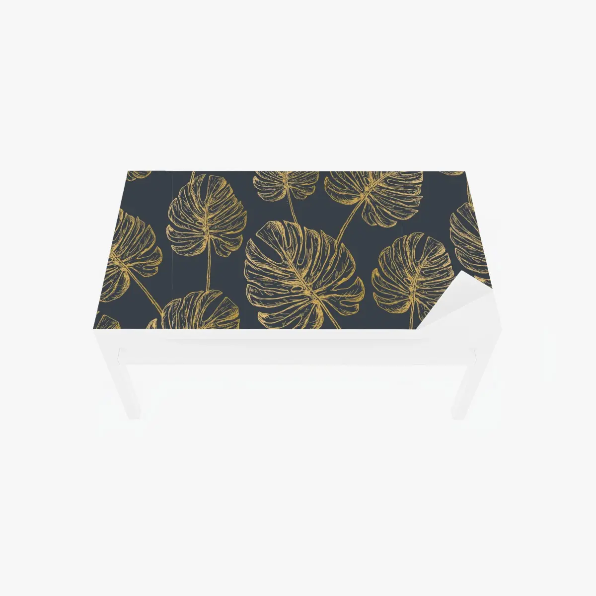 Table & desk veneer gold monstera leaves on dark background • Wallissimo® Table & desk veneer gold monstera leaves on dark background • Wallissimo®