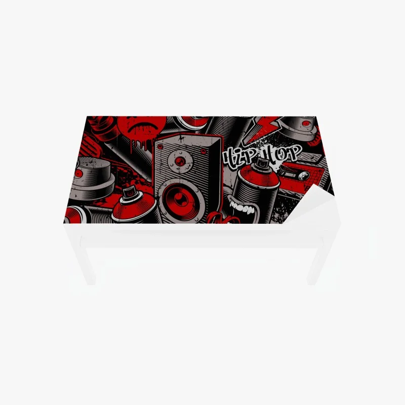 Table & desk veneer urban hip hop graffiti collage