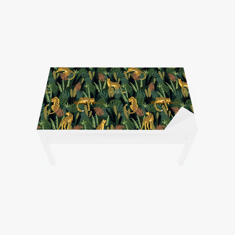 Table & desk veneer tropical leopard jungle pattern