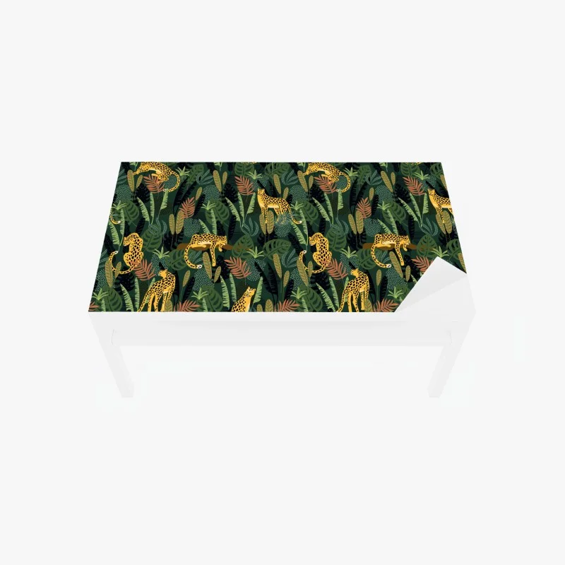 Table & desk veneer tropical leopard jungle pattern