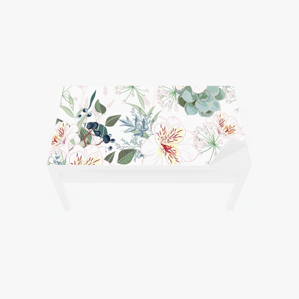 Table & desk veneer delicate pastel floral pattern • Wallissimo® Table & desk veneer delicate pastel floral pattern • Wallissimo®