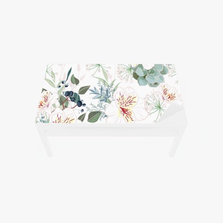 Table & desk veneer delicate pastel floral pattern • Wallissimo®