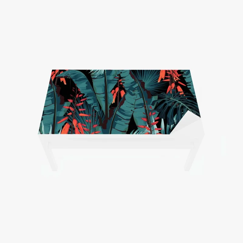 Table & desk veneer tropical teal jungle foliage