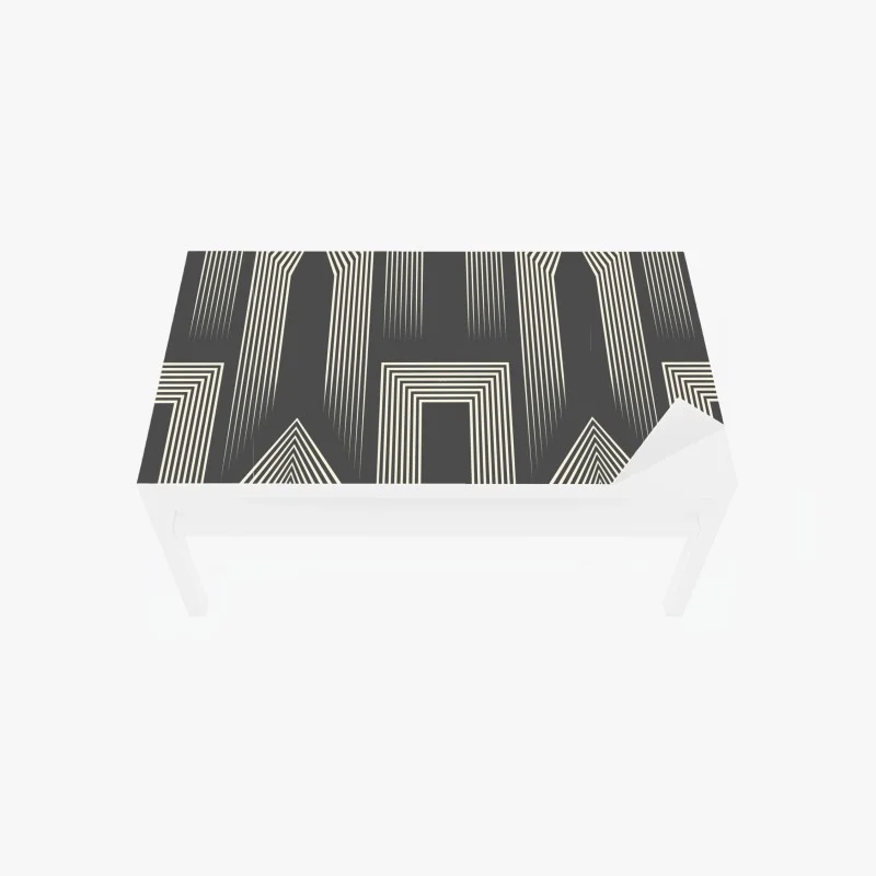 Table & desk veneer art deco geometric pattern in gray and beige