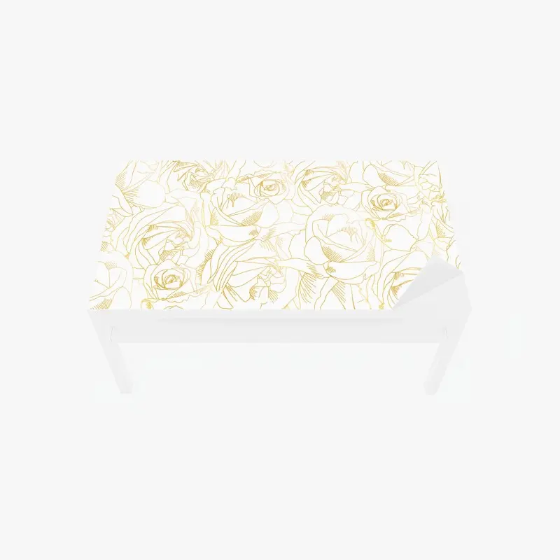 Table & desk veneer delicate gold rose line art pattern