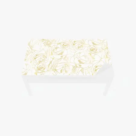 Table & desk veneer delicate gold rose line art pattern • Wallissimo®