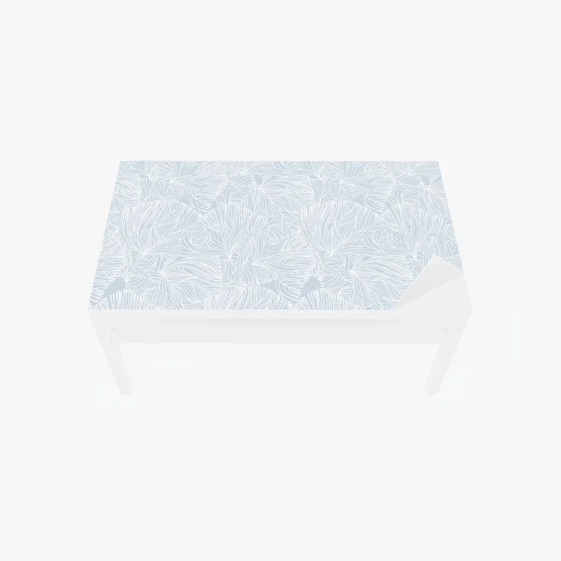 Table & desk veneer soft blue botanical pattern