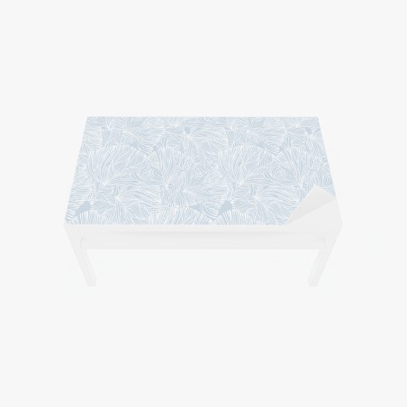 Table & desk veneer soft blue botanical pattern • Wallissimo®