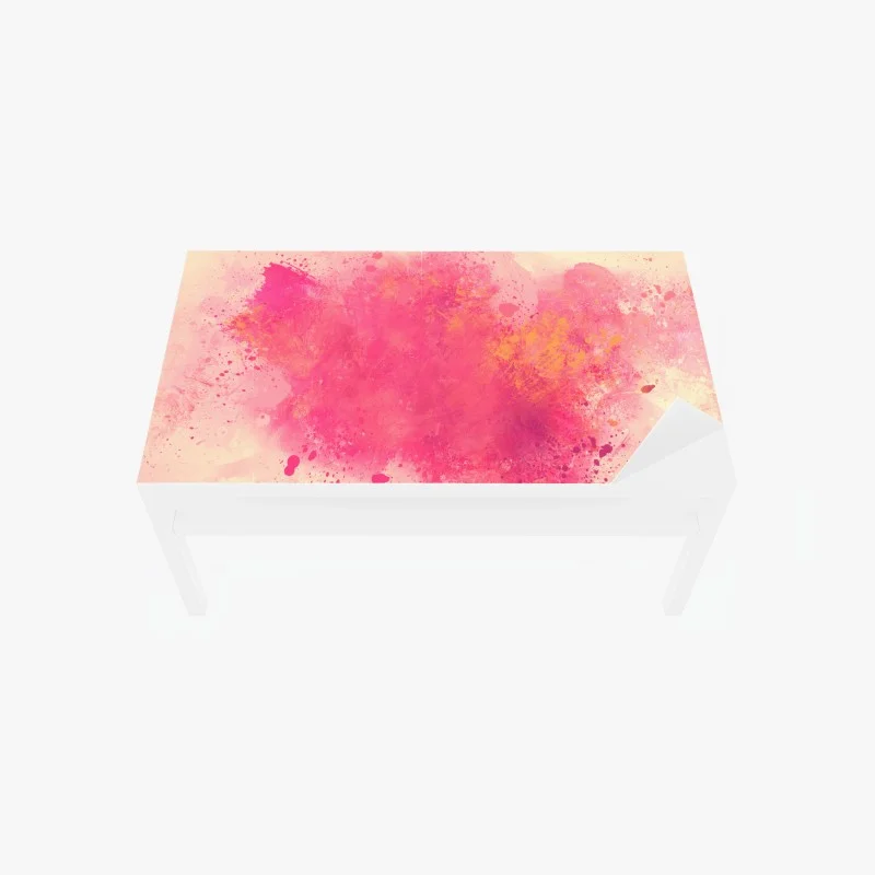 Table & desk veneer vibrant pink watercolor splash