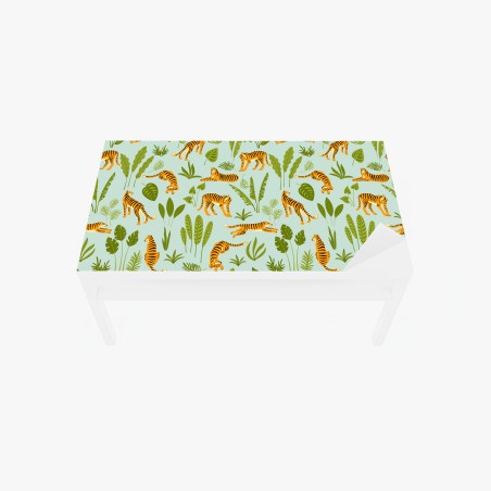 Table & desk veneer playful tiger jungle pattern • Wallissimo®