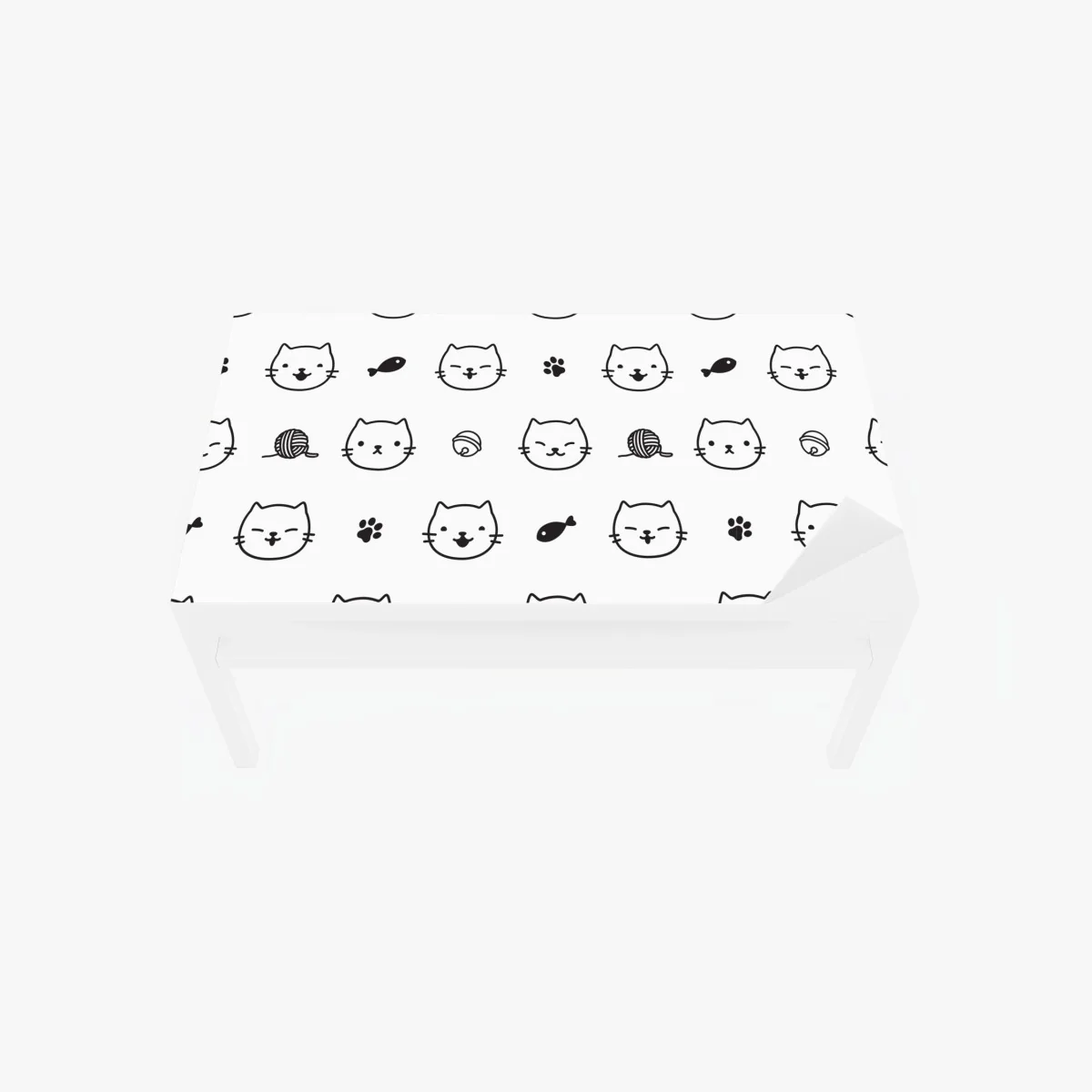 Table & desk veneer playful kitten pattern • Wallissimo® Table & desk veneer playful kitten pattern • Wallissimo®