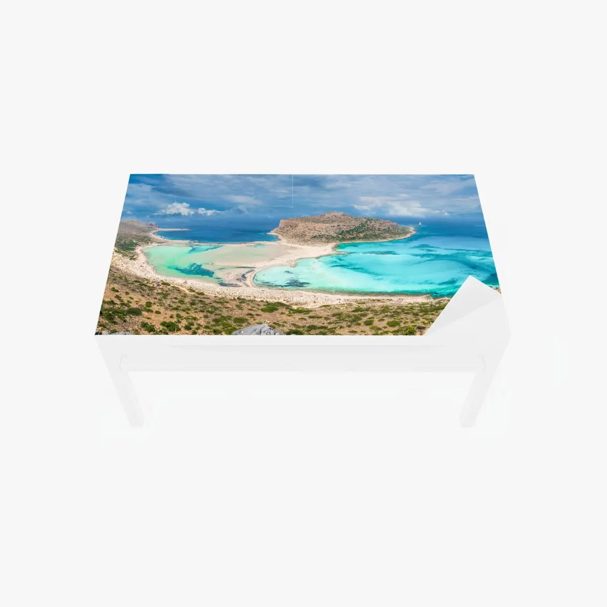 Table & desk veneer Balos Lagoon, Crete panoramic beach view ⁕ Wallissimo® Table & desk veneer Balos Lagoon, Crete panoramic beach view ⁕ Wallissimo®