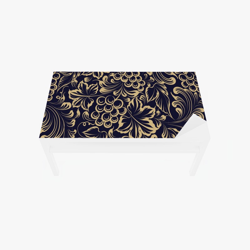 Table & desk veneer elegant baroque grape pattern in gold
