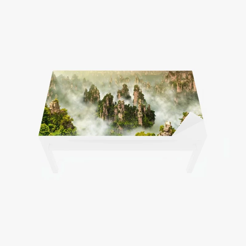 Table & desk veneer misty pillars of Zhangjiajie