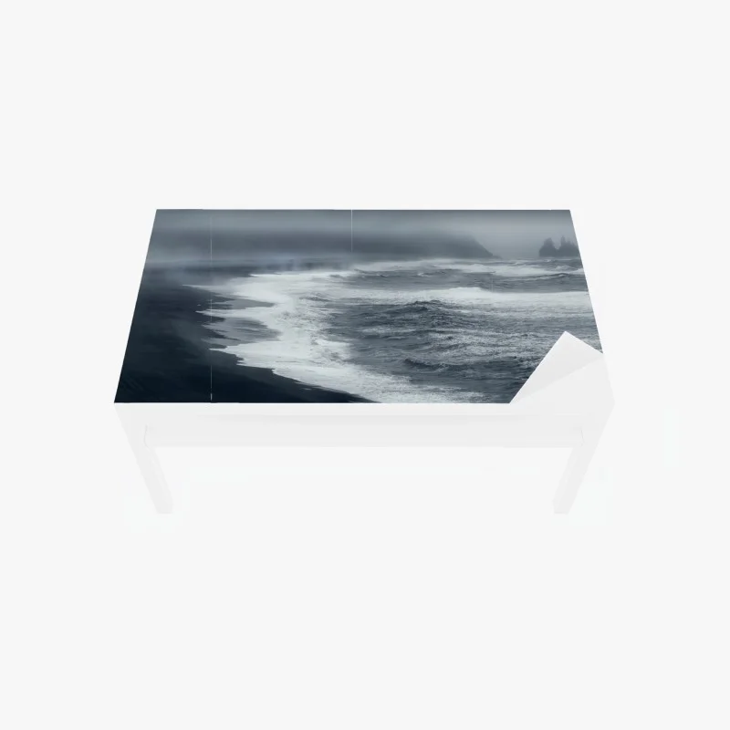 Table & desk veneer stormy coast of Iceland panorama