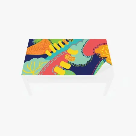 Table & desk veneer vibrant abstract pattern art • Wallissimo®